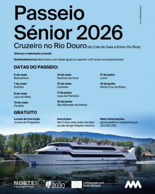Passeio S&eacute;nior 2026 - Cruzeiro no Douro - Inscri&ccedil;&otilde;es Abertas